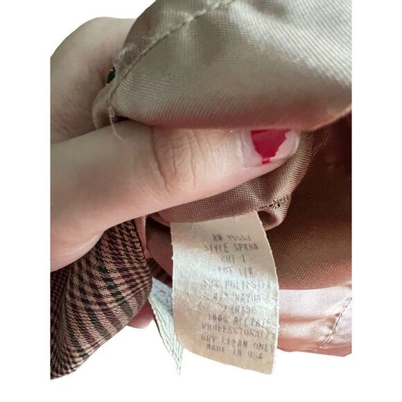 Vintage 80s Dress Wiggle Plaid Lined Career Vent Size 6 - Picture 5 of 6